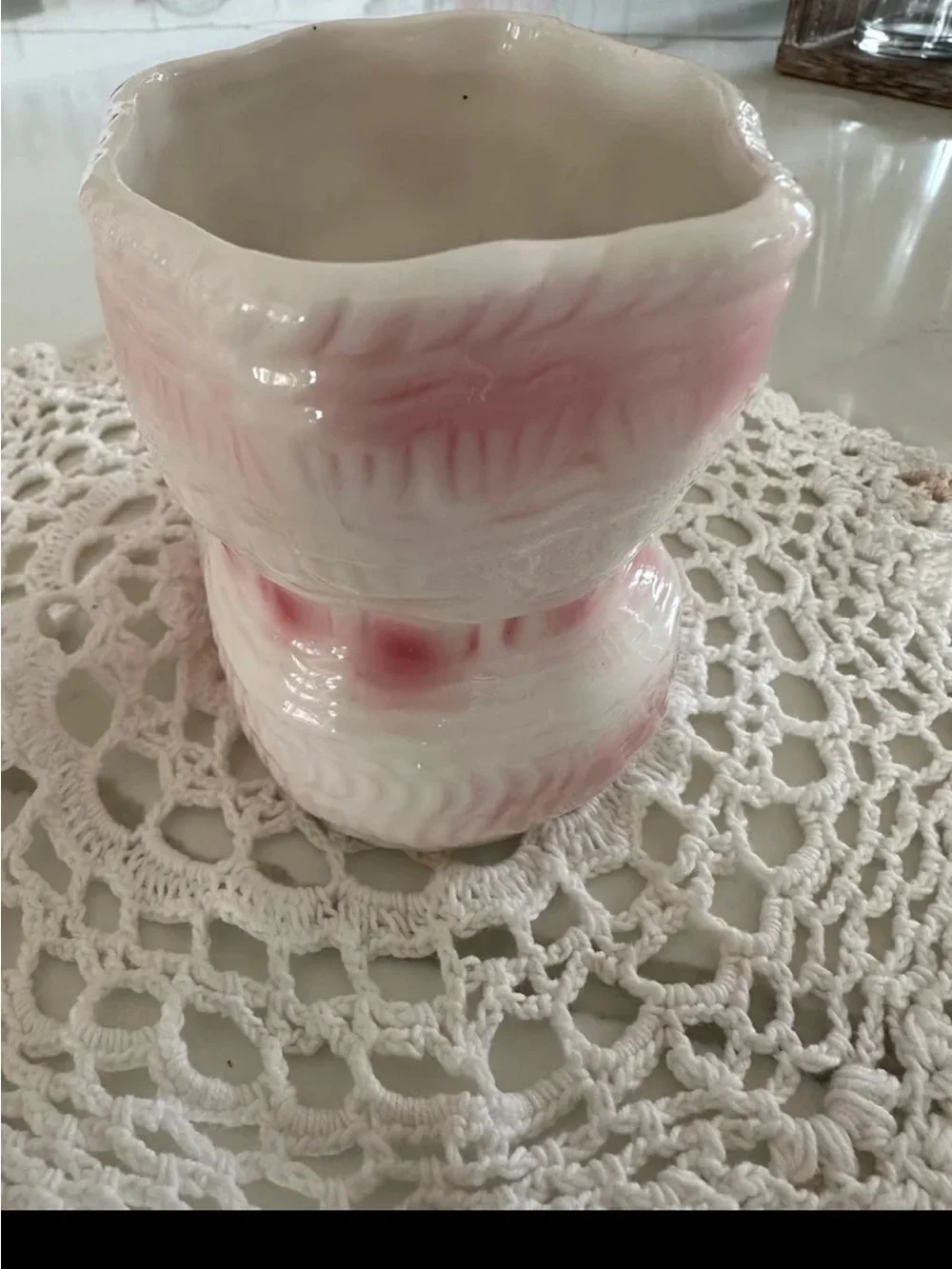 Vintage Rubens Originals ceramic pink Baby bootie Model # 300A Japan